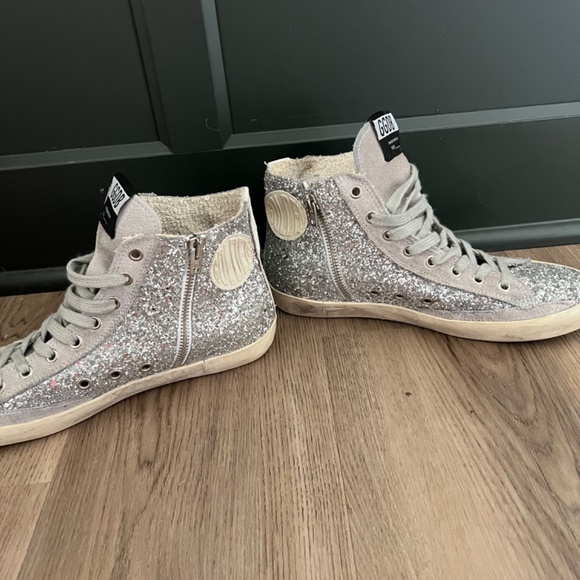 Authentic Golden Goose Francy Mid-Rise Silver Sneakers- 38 - Picture 6 of 10